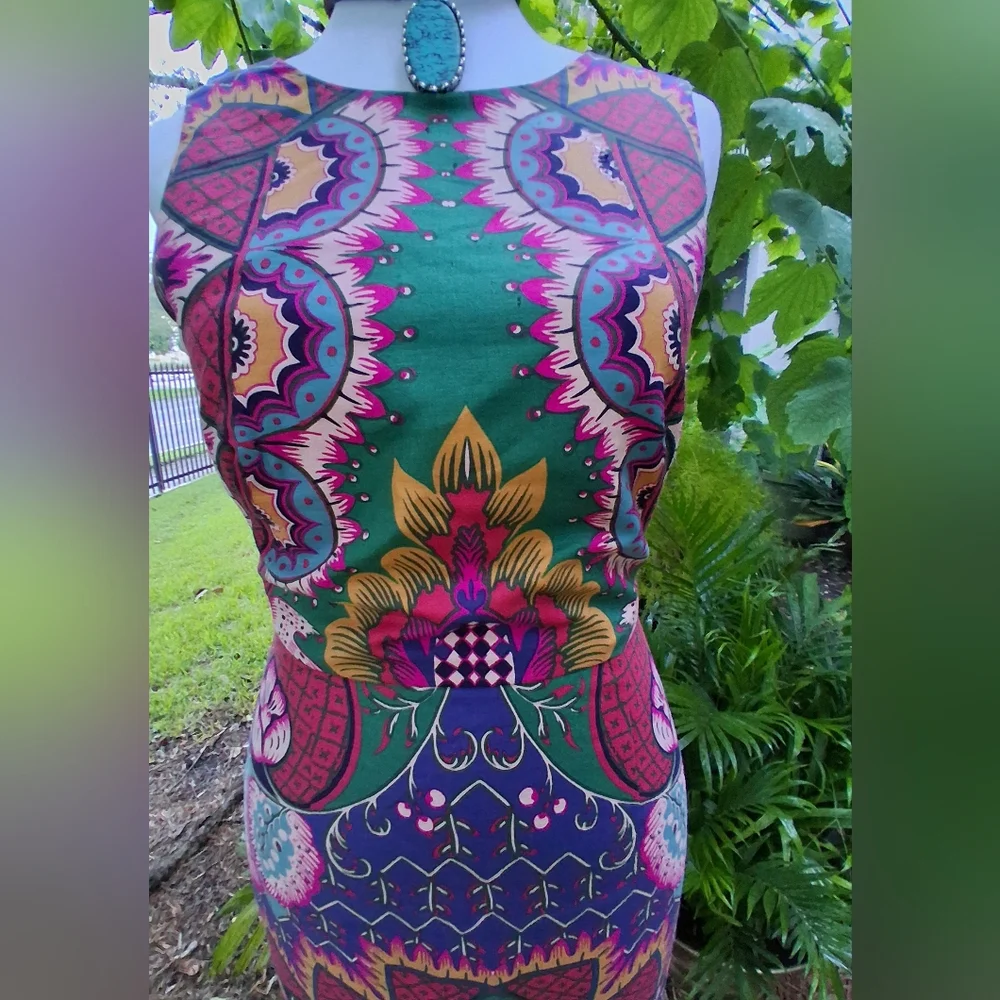 🔥NEW MAEVE ANTHROPOLOGY Vibrant Multicolor Backless Dress Size 0 & FREE GIFT - Picture 7 of 14